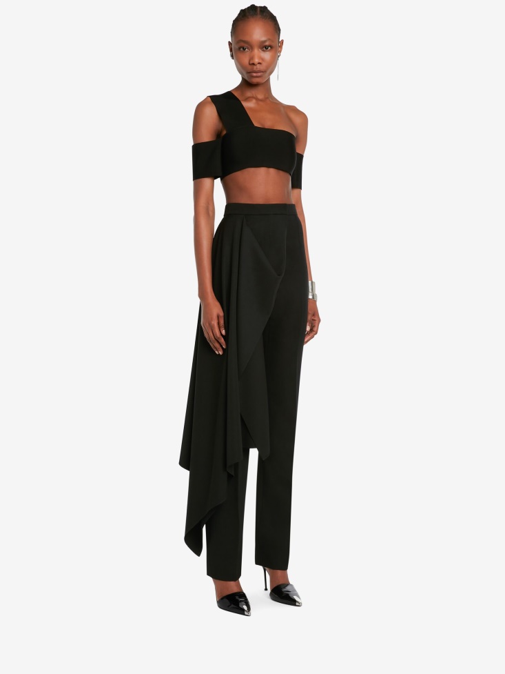 Fashion Alexander McQueen Black Women's Barathea Draped Trousers
