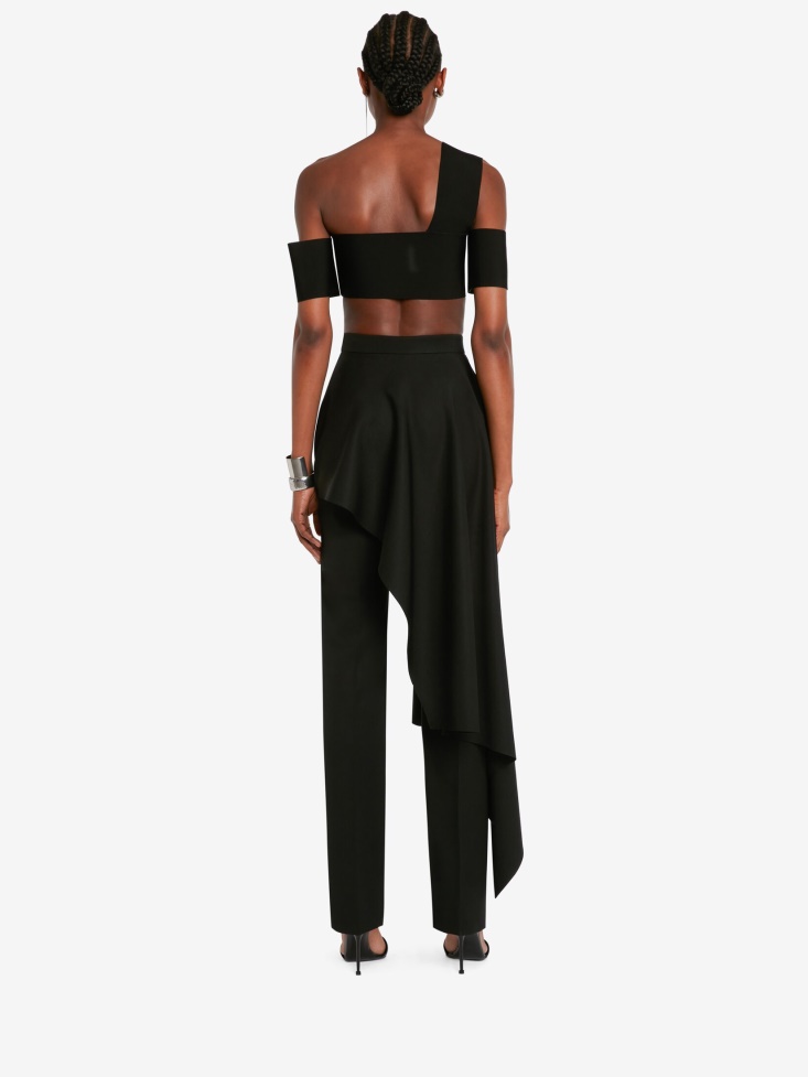 Fashion Alexander McQueen Black Women's Barathea Draped Trousers