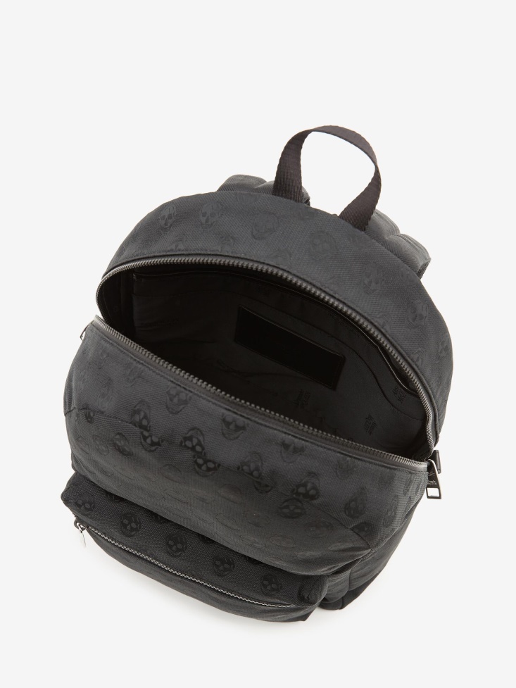 Fashion Alexander McQueen Men's Metropolitan Biker Skull Backpack Black