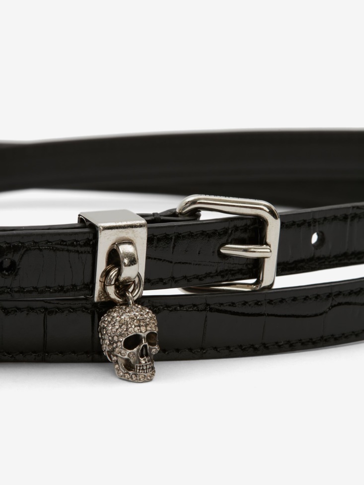 Women's Pave Skull Double Belt Fashion Alexander McQueen