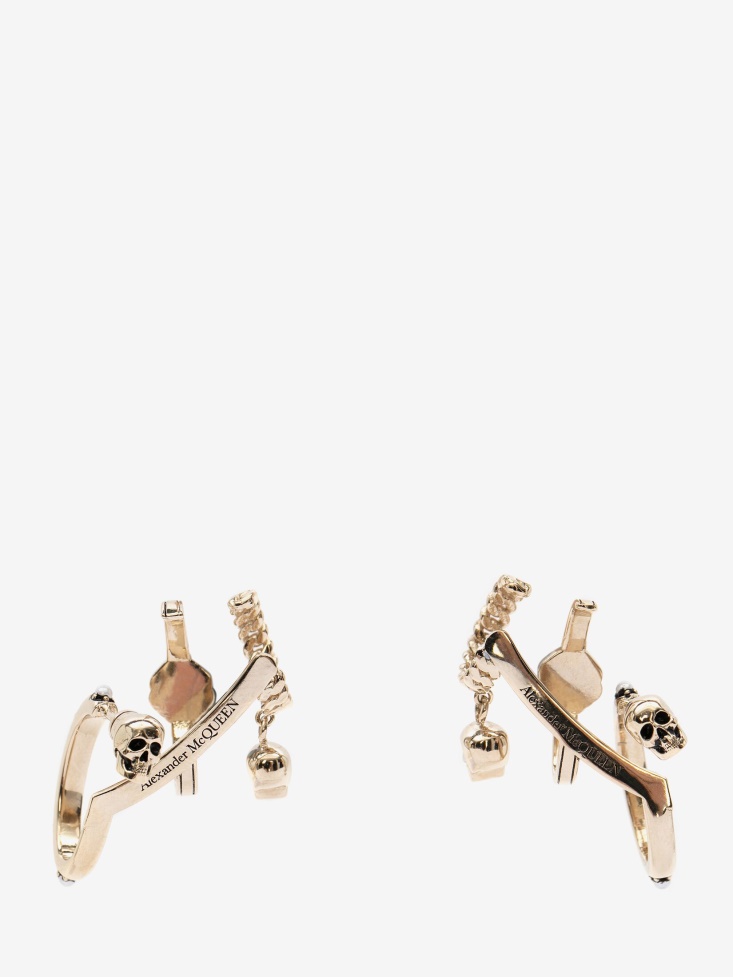 Women's Multi Hoop Earrings Fashion Alexander McQueen Pale Gold