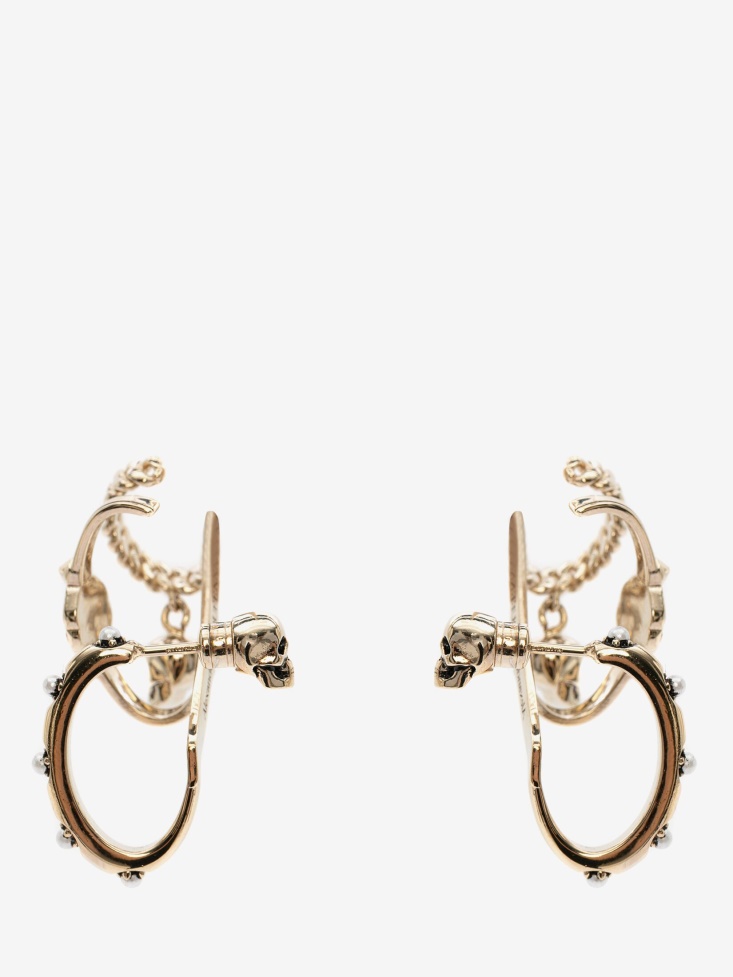 Women's Multi Hoop Earrings Fashion Alexander McQueen Pale Gold