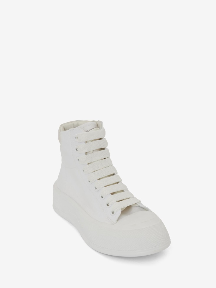 Women's High-Top Deck Plimsoll Fashion Alexander McQueen Optical White