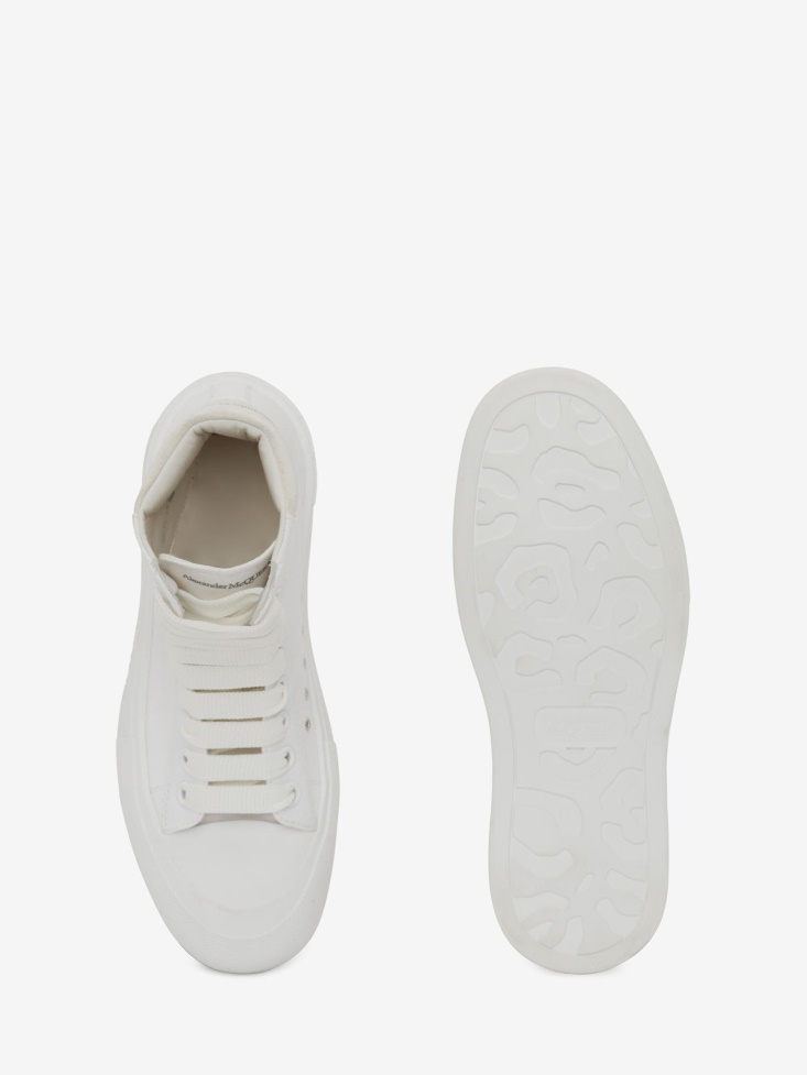 Women's High-Top Deck Plimsoll Fashion Alexander McQueen Optical White