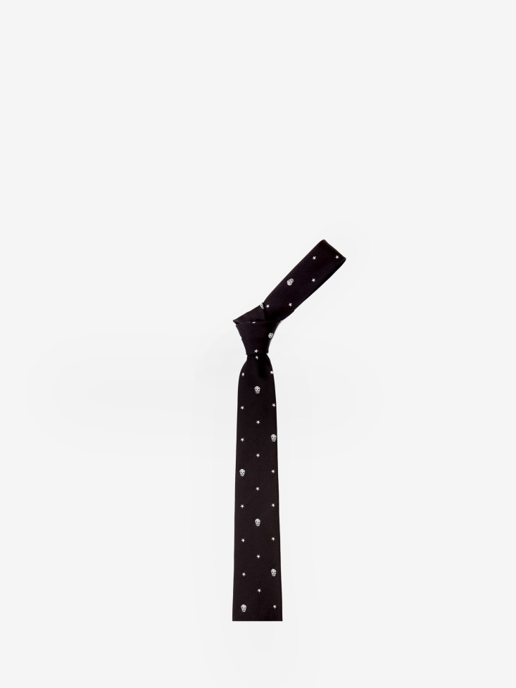 Men's Star And Skull Tie Black Fashion Alexander McQueen