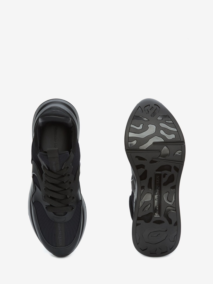 Men's Oversized Runner Fashion Alexander McQueen Black/Silver
