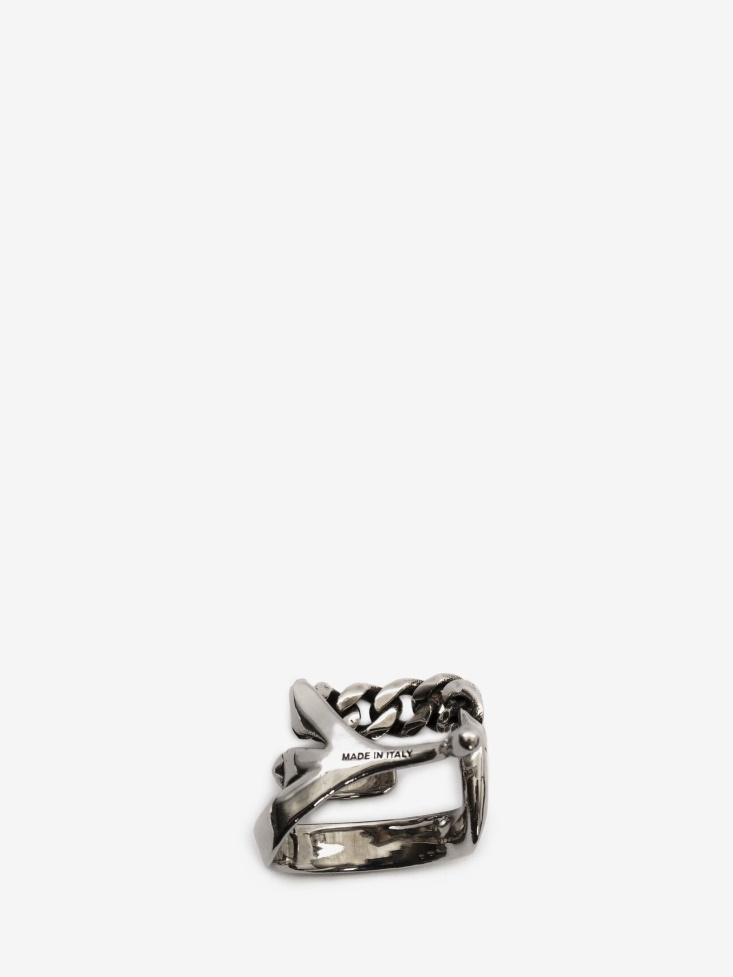 Fashion Alexander McQueen Antique Silver Men's Punk Stud Ear Cuff