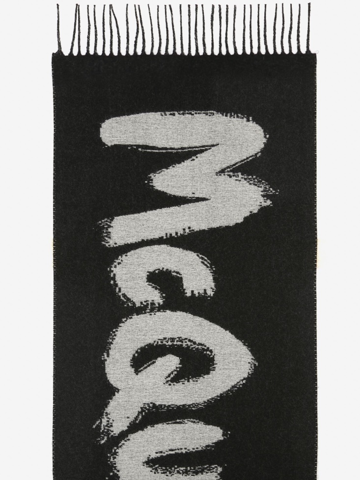 Women's Oversize in Graffiti Scarf Black/White Fashion Alexander McQueen