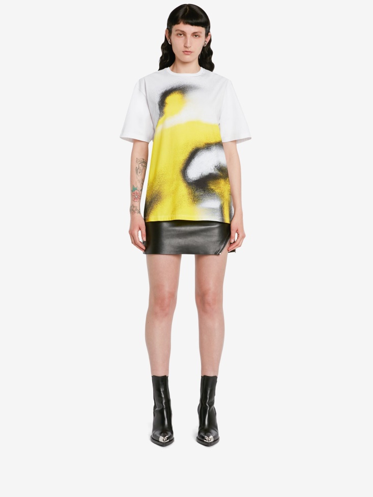 Women's Biker Slashed Mini Skirt Fashion Alexander McQueen Black