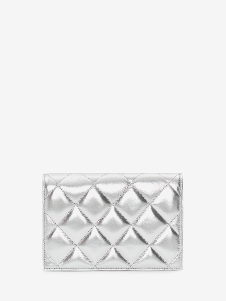 Fashion Alexander McQueen Silver/White Women's in Graffiti Small Skull Bag