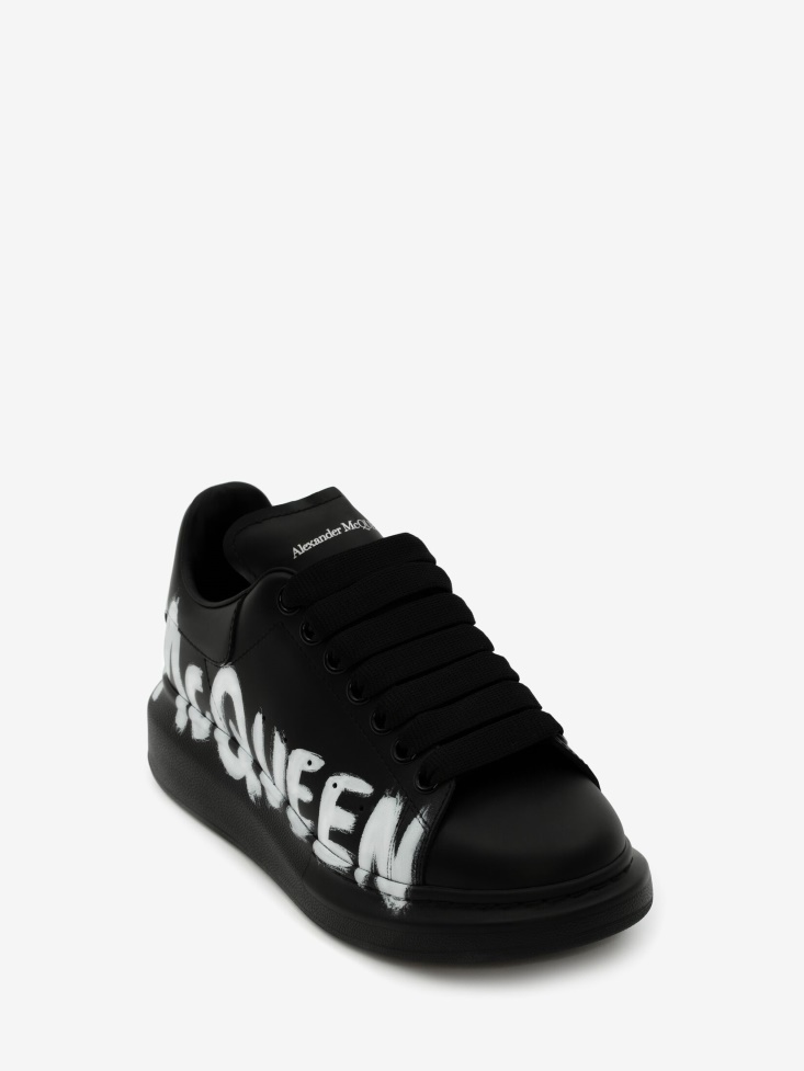 Women's in Graffiti Oversized Sneaker Black/White Fashion Alexander McQueen
