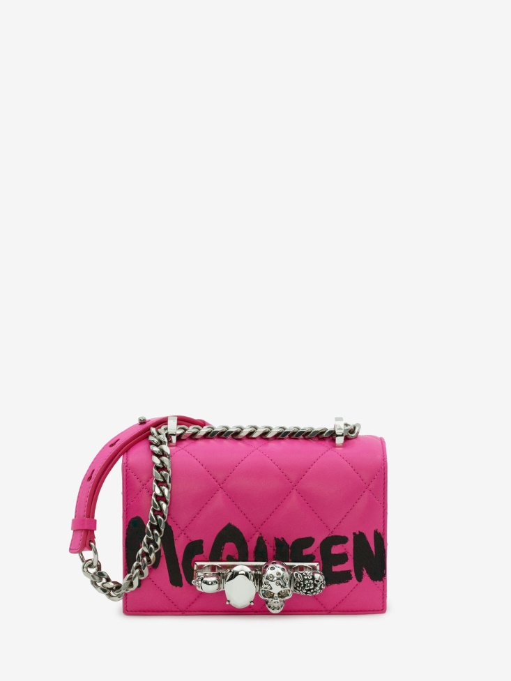 Bobby Pink Women's Mini Jewelled Satchel Fashion Alexander McQueen