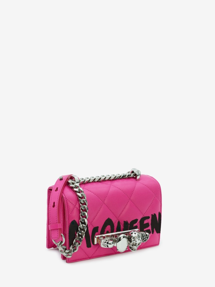 Bobby Pink Women's Mini Jewelled Satchel Fashion Alexander McQueen