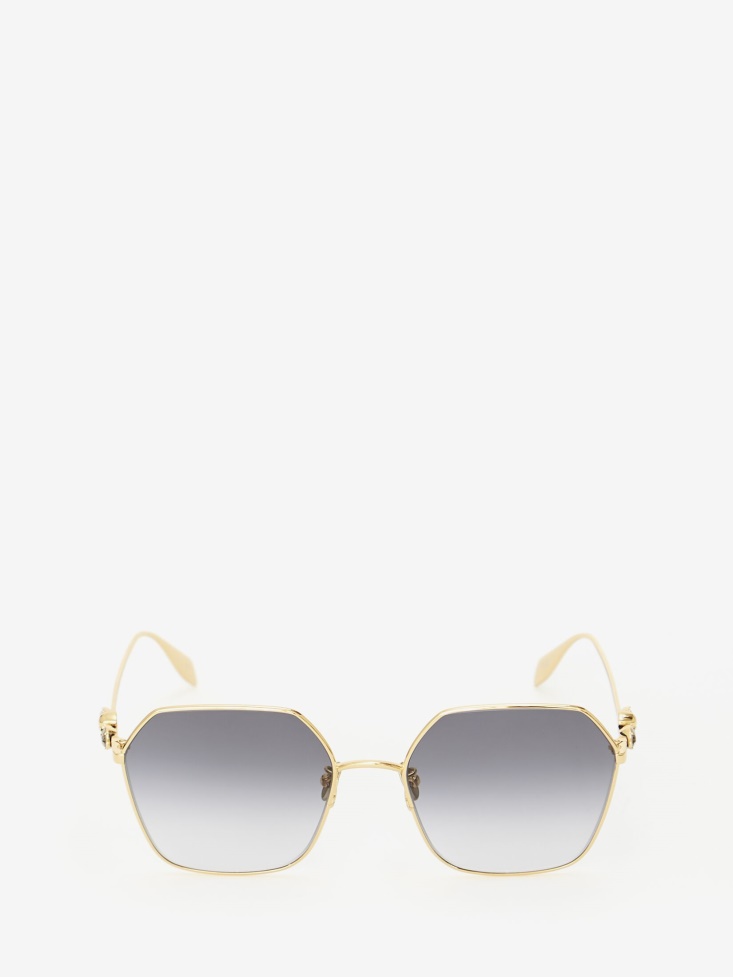 Women's Skull Droplets Metal Sunglasses Fashion Alexander McQueen Gold