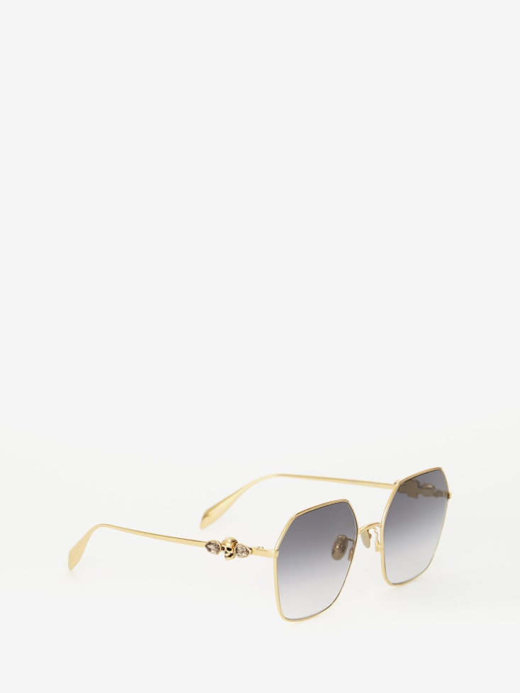 Women's Skull Droplets Metal Sunglasses Fashion Alexander McQueen Gold