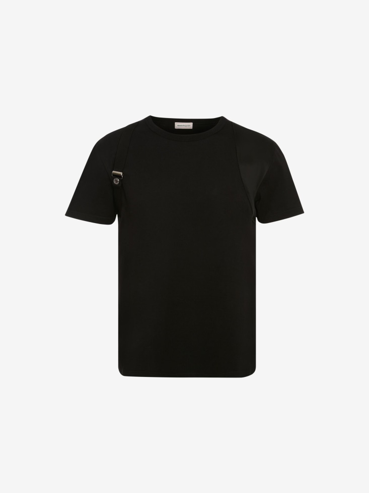 Fashion Alexander McQueen Black Men's Harness T-Shirt