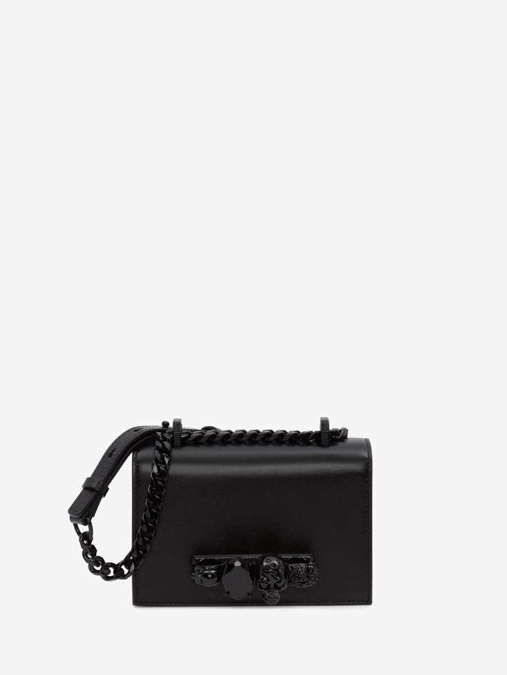 Fashion Alexander McQueen Women's Mini in Black Jewelled Satchel