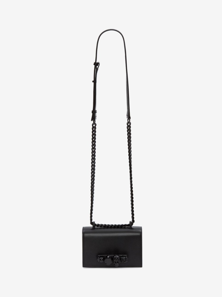 Fashion Alexander McQueen Women's Mini in Black Jewelled Satchel