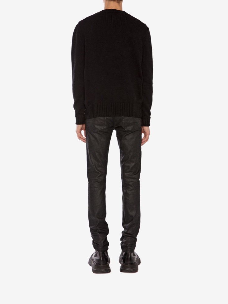 Fashion Alexander McQueen Black Men's in Graffiti Crew Neck Jumper