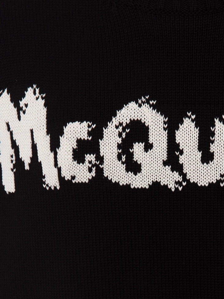 Fashion Alexander McQueen Black Men's in Graffiti Crew Neck Jumper