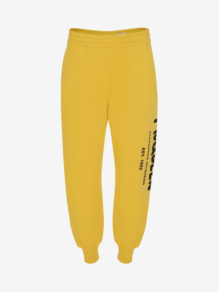 Pop Yellow/Black Fashion Alexander McQueen Women's in Graffiti Joggers