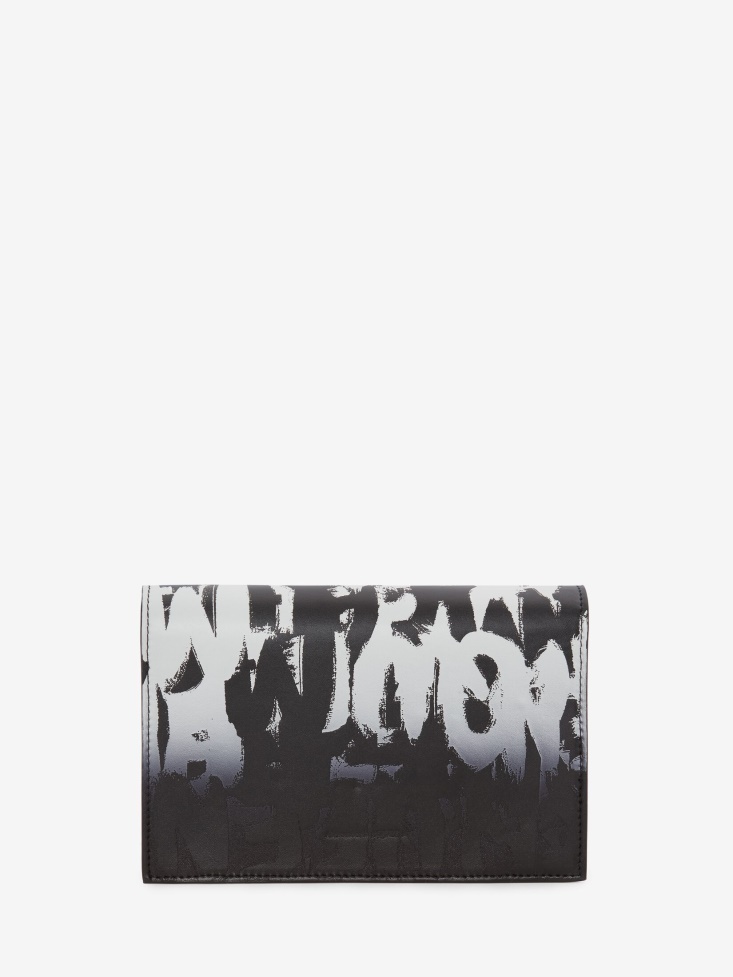 Fashion Alexander McQueen Black/White Women's in Graffiti Small Skull Bag