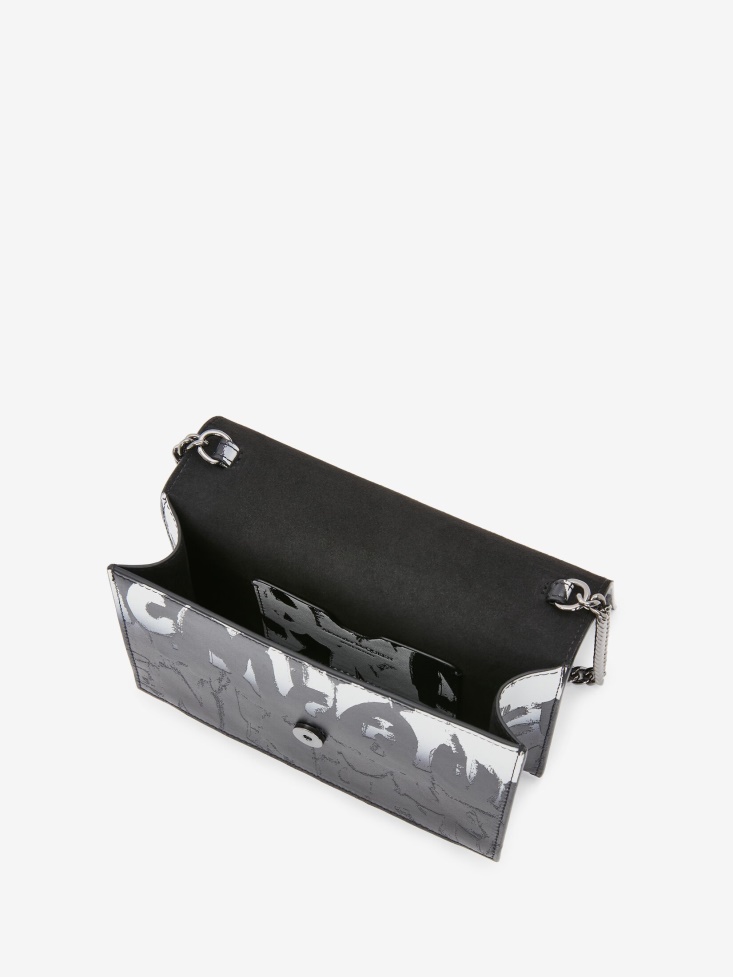 Fashion Alexander McQueen Black/White Women's in Graffiti Small Skull Bag