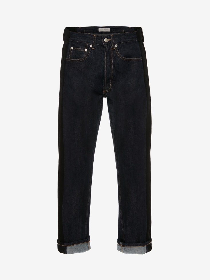 Men's Side Insert Jeans Indigo Fashion Alexander McQueen