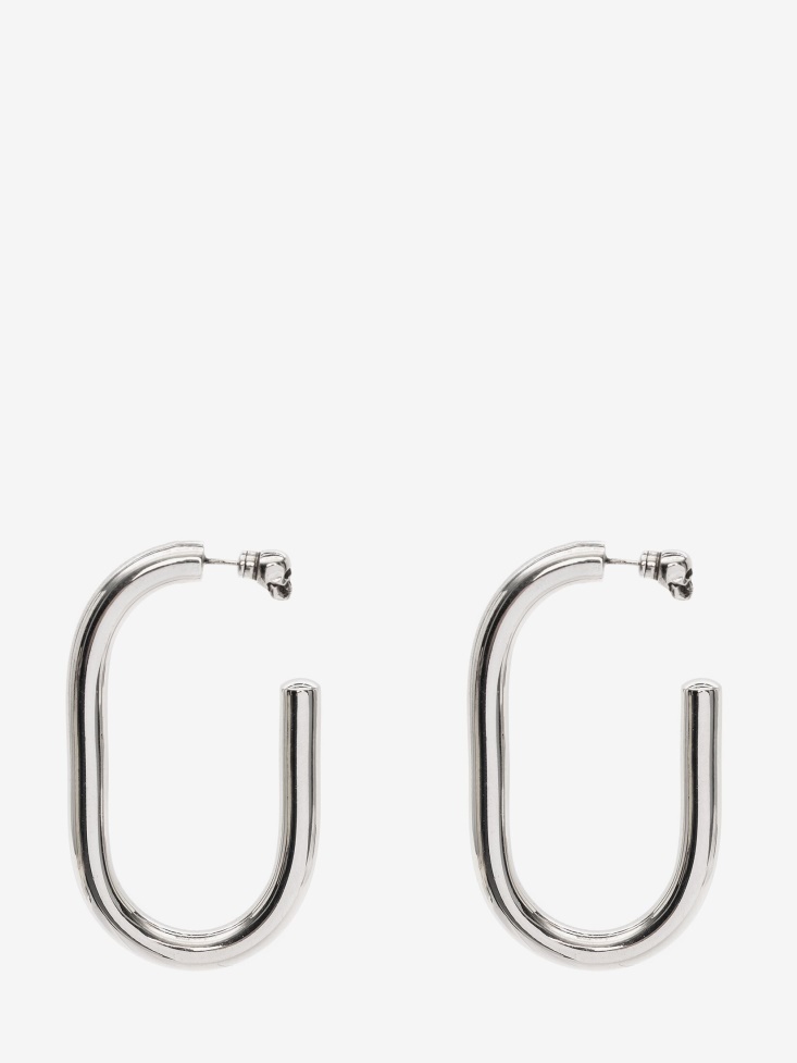 Women's Oversized Hoop Earrings Fashion Alexander McQueen Antique Silver