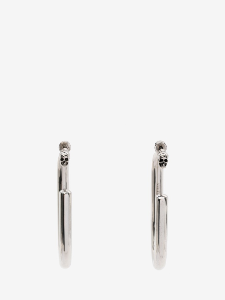 Women's Oversized Hoop Earrings Fashion Alexander McQueen Antique Silver