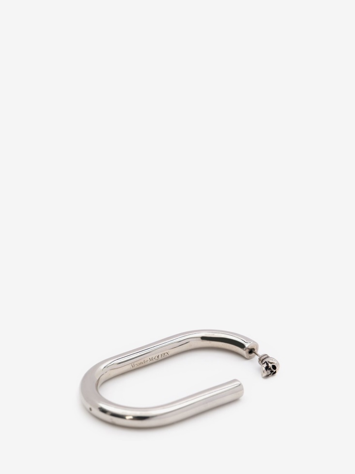 Women's Oversized Hoop Earrings Fashion Alexander McQueen Antique Silver