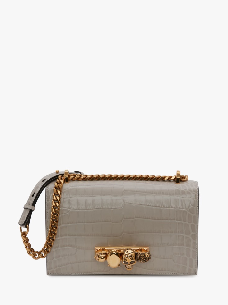 Fashion Alexander McQueen Grey Women's Jewelled Satchel
