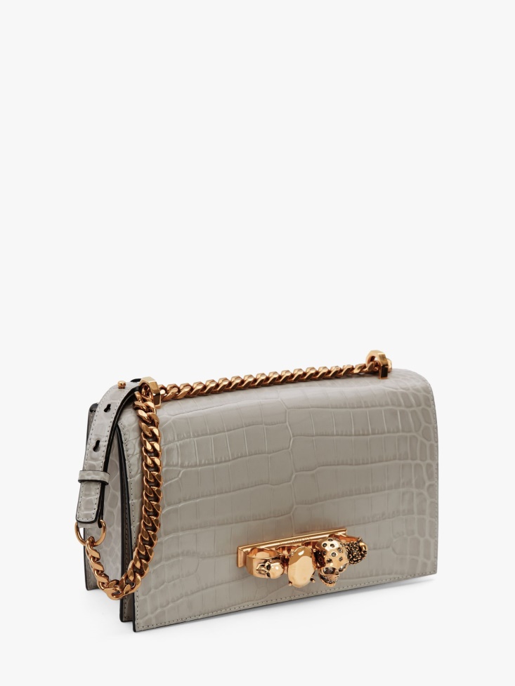 Fashion Alexander McQueen Grey Women's Jewelled Satchel