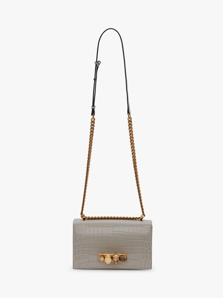 Fashion Alexander McQueen Grey Women's Jewelled Satchel