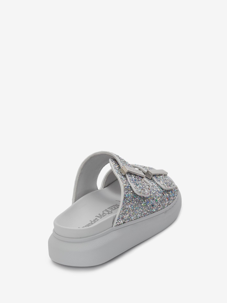 Fashion Alexander McQueen Women's Oversized Hybrid Slide Silver