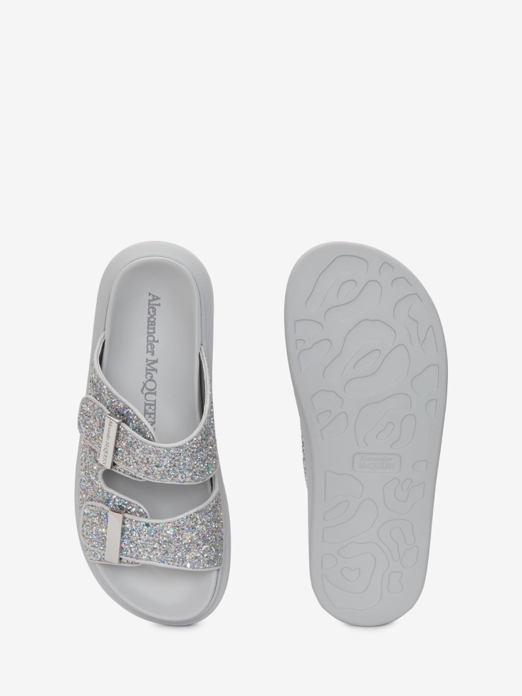Fashion Alexander McQueen Women's Oversized Hybrid Slide Silver