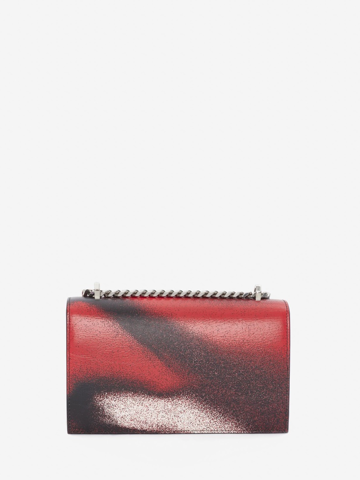 Red/Black Women's Jewelled Satchel Fashion Alexander McQueen