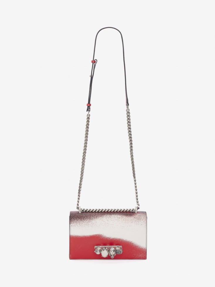 Red/Black Women's Jewelled Satchel Fashion Alexander McQueen