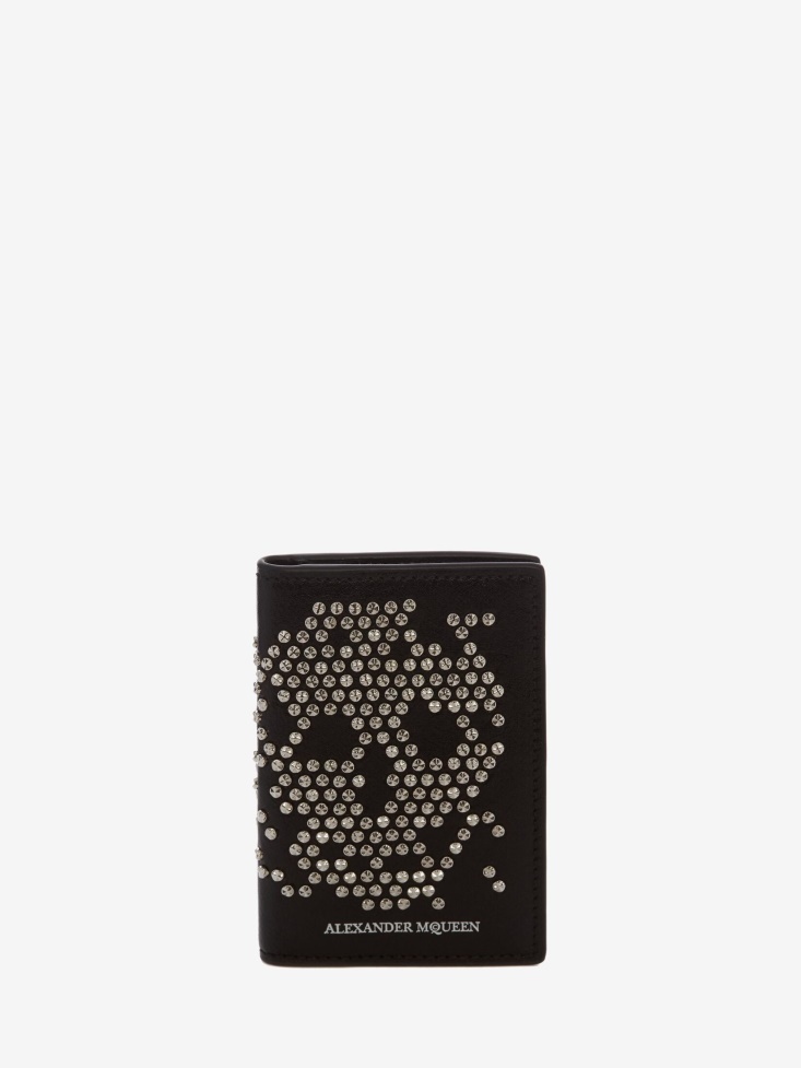 Black Fashion Alexander McQueen Men's Studded Leather Pocket Organiser