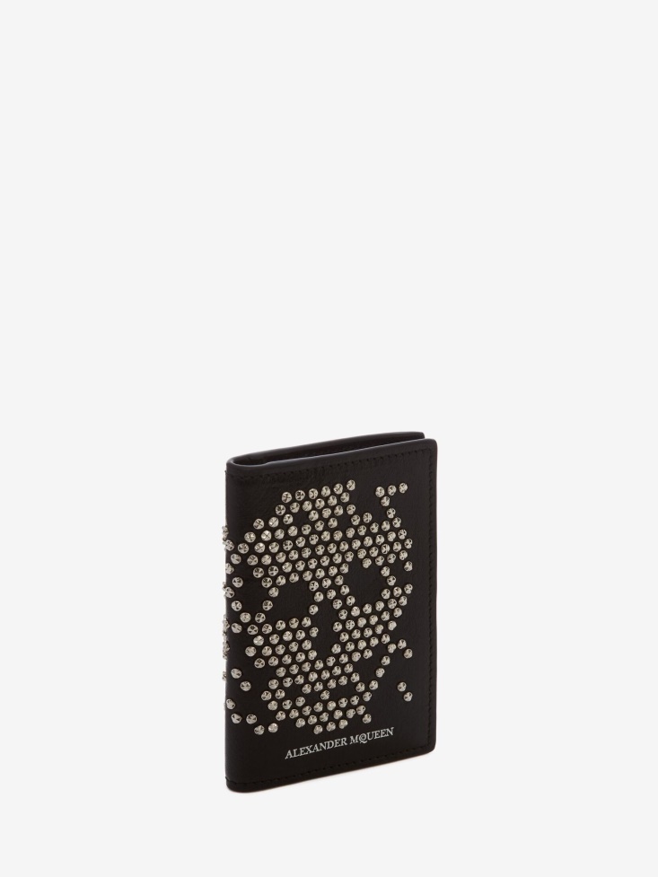 Black Fashion Alexander McQueen Men's Studded Leather Pocket Organiser
