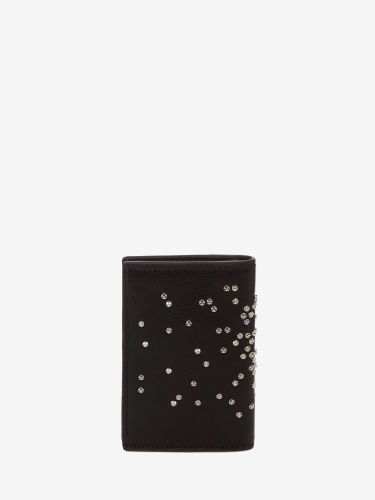 Black Fashion Alexander McQueen Men's Studded Leather Pocket Organiser