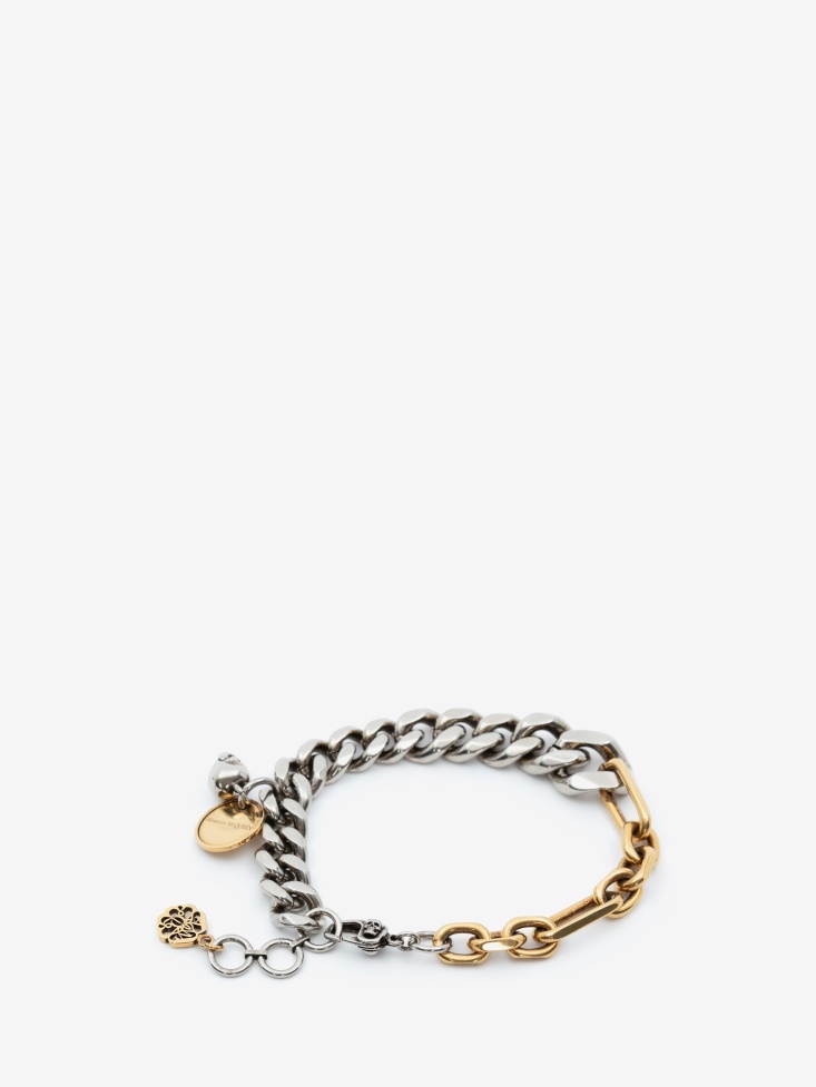 Men's Chain And Skull Bracelet Silver/Gold Fashion Alexander McQueen