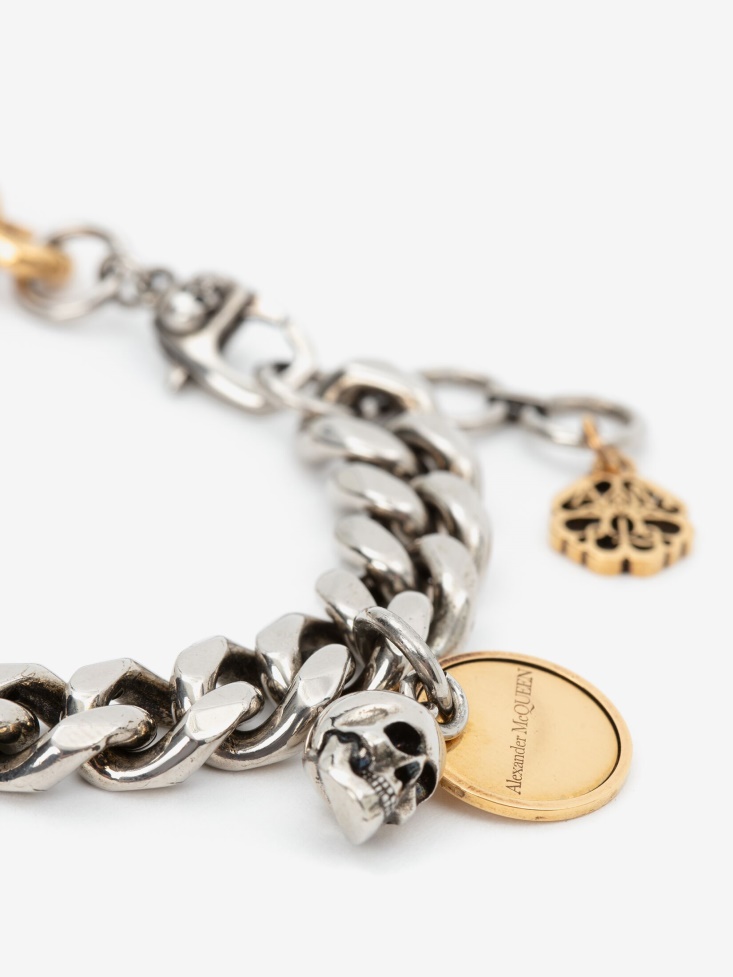 Men's Chain And Skull Bracelet Silver/Gold Fashion Alexander McQueen