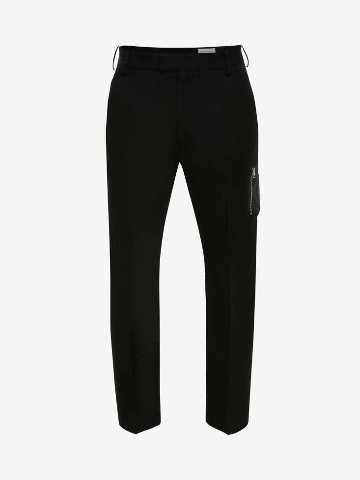 Fashion Alexander McQueen Black Men's Ma-1 Pocket Tailored Trousers