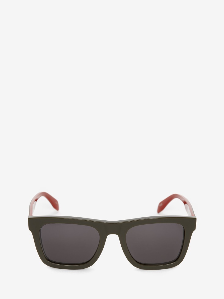 Men's Selvedge Rectangular Sunglasses Green Fashion Alexander McQueen