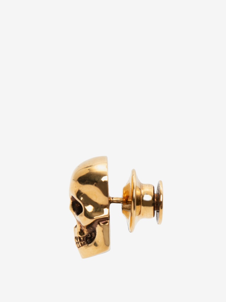 Men's Skull Pin Badge Fashion Alexander McQueen Antique Gold