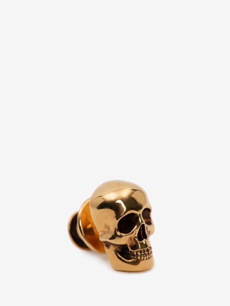 Men's Skull Pin Badge Fashion Alexander McQueen Antique Gold