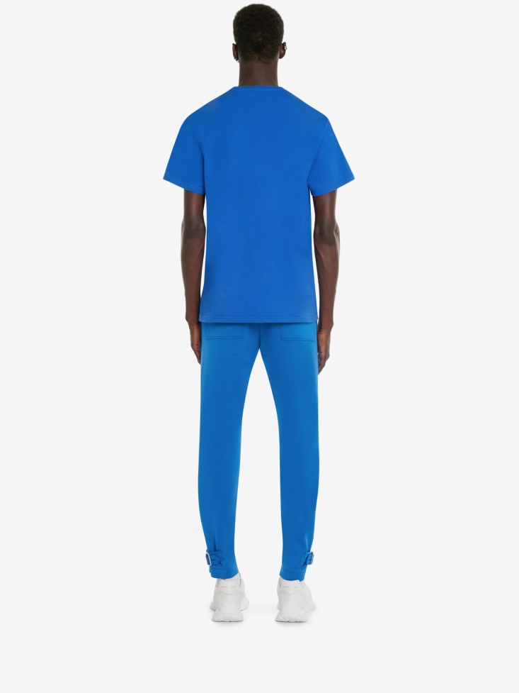 Royal Blue Fashion Alexander McQueen Men's in Graffiti T-Shirt