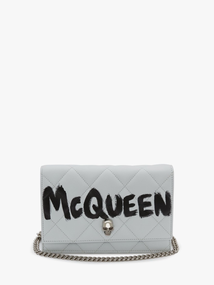 Fashion Alexander McQueen White/Black Women's Small Skull Bag