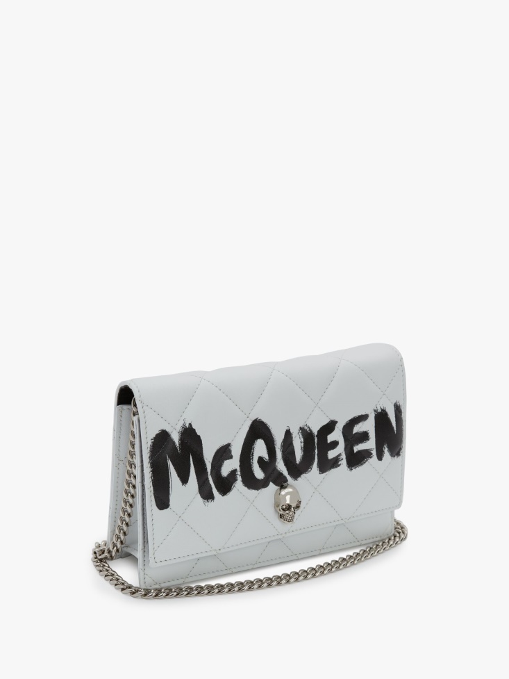 Fashion Alexander McQueen White/Black Women's Small Skull Bag